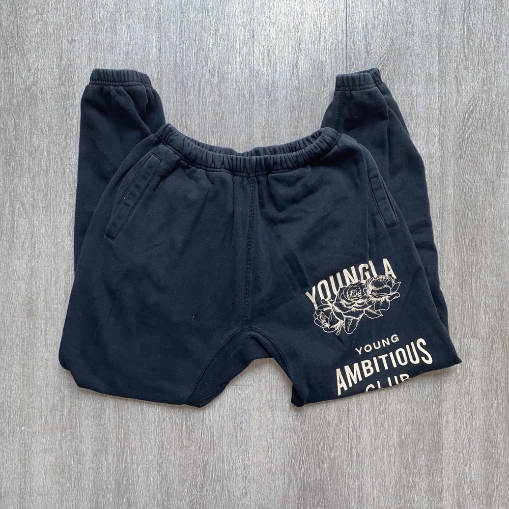 YoungLa Black Ambitious Tapered Joggers Gym Men's  Size Medium Athletic